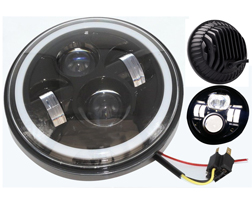 Jeep LED Headlight - Angel Eye 7inch 73W Jeep Led Headlight