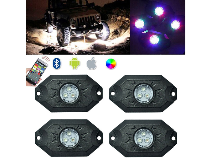 Bluetooth LED Rock Light with RGB 16 Million Colors - 